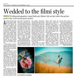 filmi style wedding newspaper coverage for knotinfocus